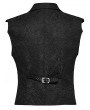 Punk Rave Black Vintage Gothic Jacquard Asymmetric Batwing Button Front Vest for Men