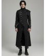 Punk Rave Black Gothic Punk Textured Asymmetrical Long Jacket for Men