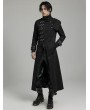 Punk Rave Black Gothic Punk Textured Asymmetrical Long Jacket for Men