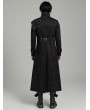 Punk Rave Black Gothic Punk Textured Asymmetrical Long Jacket for Men