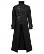 Punk Rave Black Gothic Punk Textured Asymmetrical Long Jacket for Men