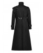 Punk Rave Black Gothic Punk Textured Asymmetrical Long Jacket for Men