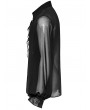 Punk Rave Black Gothic Vintage Loose Lantern Sleeve Perspective Chiffon Shirt for Men