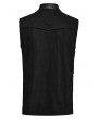 Punk Rave Black Gothic Punk Asymmetric Mesh Splicing Sleeveless Shirt for Men