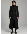 Punk Rave Black Gothic Punk Spike Rivet Lapel Collar Long Coat for Men