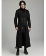 Punk Rave Black Gothic Punk Spike Rivet Lapel Collar Long Coat for Men