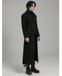 Punk Rave Black Gothic Punk Spike Rivet Lapel Collar Long Coat for Men