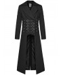 Punk Rave Black Gothic Punk Spike Rivet Lapel Collar Long Coat for Men