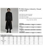 Punk Rave Black Gothic Punk Spike Rivet Lapel Collar Long Coat for Men