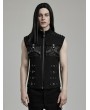 Punk Rave Black Gothic Punk Metal Personalized 3D Pocket Vest for Men