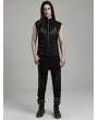 Punk Rave Black Gothic Punk Metal Personalized 3D Pocket Vest for Men