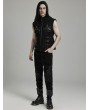 Punk Rave Black Gothic Punk Metal Personalized 3D Pocket Vest for Men