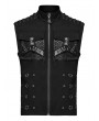 Punk Rave Black Gothic Punk Metal Personalized 3D Pocket Vest for Men