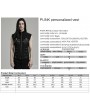 Punk Rave Black Gothic Punk Metal Personalized 3D Pocket Vest for Men