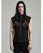 Punk Rave Black and Red Gothic Punk Metal Personalized 3D Pocket Vest for Men