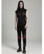 Punk Rave Black and Red Gothic Punk Metal Personalized 3D Pocket Vest for Men