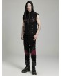 Punk Rave Black and Red Gothic Punk Metal Personalized 3D Pocket Vest for Men