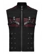 Punk Rave Black and Red Gothic Punk Metal Personalized 3D Pocket Vest for Men