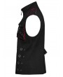 Punk Rave Black and Red Gothic Punk Metal Personalized 3D Pocket Vest for Men