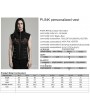 Punk Rave Black and Red Gothic Punk Metal Personalized 3D Pocket Vest for Men