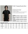 Punk Rave Black Gothic Punk Triangle Buckle Short Sleeve Shirt for Men