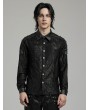 Punk Rave Black Gothic Punk Handsome Spiked Long Sleeve Shirt for Men