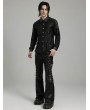 Punk Rave Black Gothic Punk Handsome Spiked Long Sleeve Shirt for Men