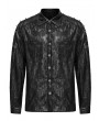 Punk Rave Black Gothic Punk Handsome Spiked Long Sleeve Shirt for Men