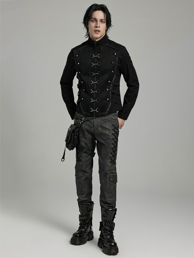 Mens Black Gothic offers Punk Heavy Metal Trousers,Mens Fashion Gothic Pants