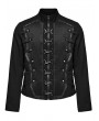 Punk Rave Black Gothic Punk Heavy Industry Layered Cool Short Coat for Men