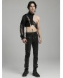 Punk Rave Black Gothic Punk Asymmetric One Arm Harness for Men