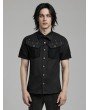 Punk Rave Black Gothic Punk Cool Short Sleeve Shirt for Men