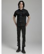 Punk Rave Black Gothic Punk Cool Short Sleeve Shirt for Men