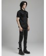 Punk Rave Black Gothic Punk Cool Short Sleeve Shirt for Men