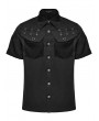 Punk Rave Black Gothic Punk Cool Short Sleeve Shirt for Men