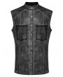 Punk Rave Black and Grey Gothic Wasteland Punk Men's Fitted Sleeveless Shirt