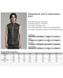 Punk Rave Black and Grey Gothic Wasteland Punk Men's Fitted Sleeveless Shirt