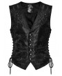 Punk Rave Black Gothic Retro Jacquard Flower Pattern Waistcoat for Men