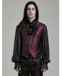 Punk Rave Black and Red Gothic Retro Jacquard Flower Pattern Waistcoat for Men