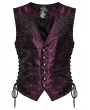 Punk Rave Black and Red Gothic Retro Jacquard Flower Pattern Waistcoat for Men