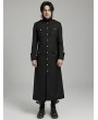 Punk Rave Black Gothic Classic Military Fit Long Coat for Men