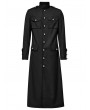 Punk Rave Black Gothic Classic Military Fit Long Coat for Men