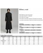 Punk Rave Black Gothic Classic Military Fit Long Coat for Men