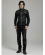 Punk Rave Black Gothic Punk Metal Buckle Handsome Short Coat for Men