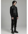 Punk Rave Black Gothic Punk Metal Buckle Handsome Short Coat for Men