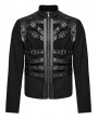 Punk Rave Black Gothic Punk Metal Buckle Handsome Short Coat for Men