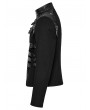 Punk Rave Black Gothic Punk Metal Buckle Handsome Short Coat for Men