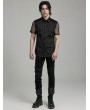 Punk Rave Black Gothic Punk Men's Short Mesh Sleeve Shirt