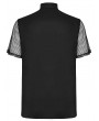 Punk Rave Black Gothic Punk Men's Short Mesh Sleeve Shirt