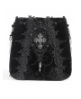 Devil Fashion 
Black Gothic Retro Velvet Lace Applique Chain Strap Shoulder Bag